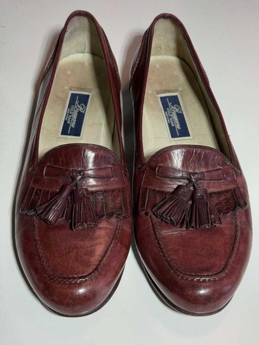 Bragano Cole Haan Leather Dress Men's Shoes Made in Italy Tassel Loafers Sz 12 M